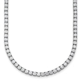 14k White Gold 16 1/2 carat Lab Grown Diamond VS+ F+ Complete Round 22 inch Straight Tennis Necklace